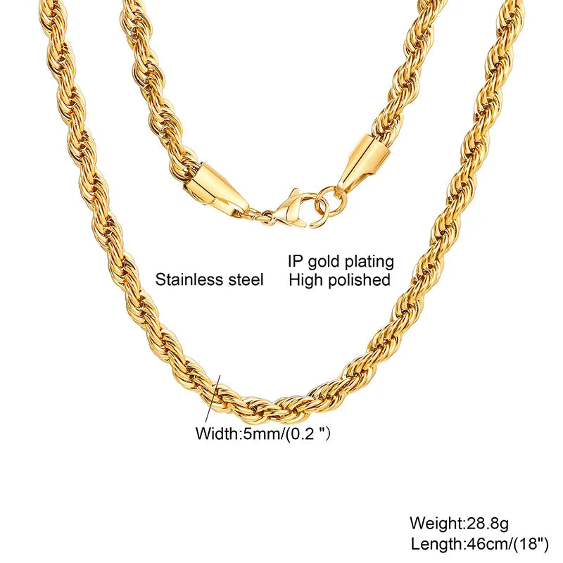 Stainless Steel Twist Rope Chain