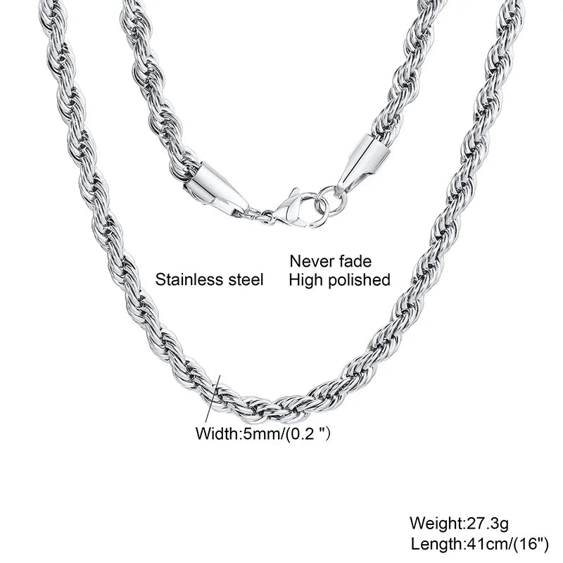 Stainless Steel Twist Rope Chain