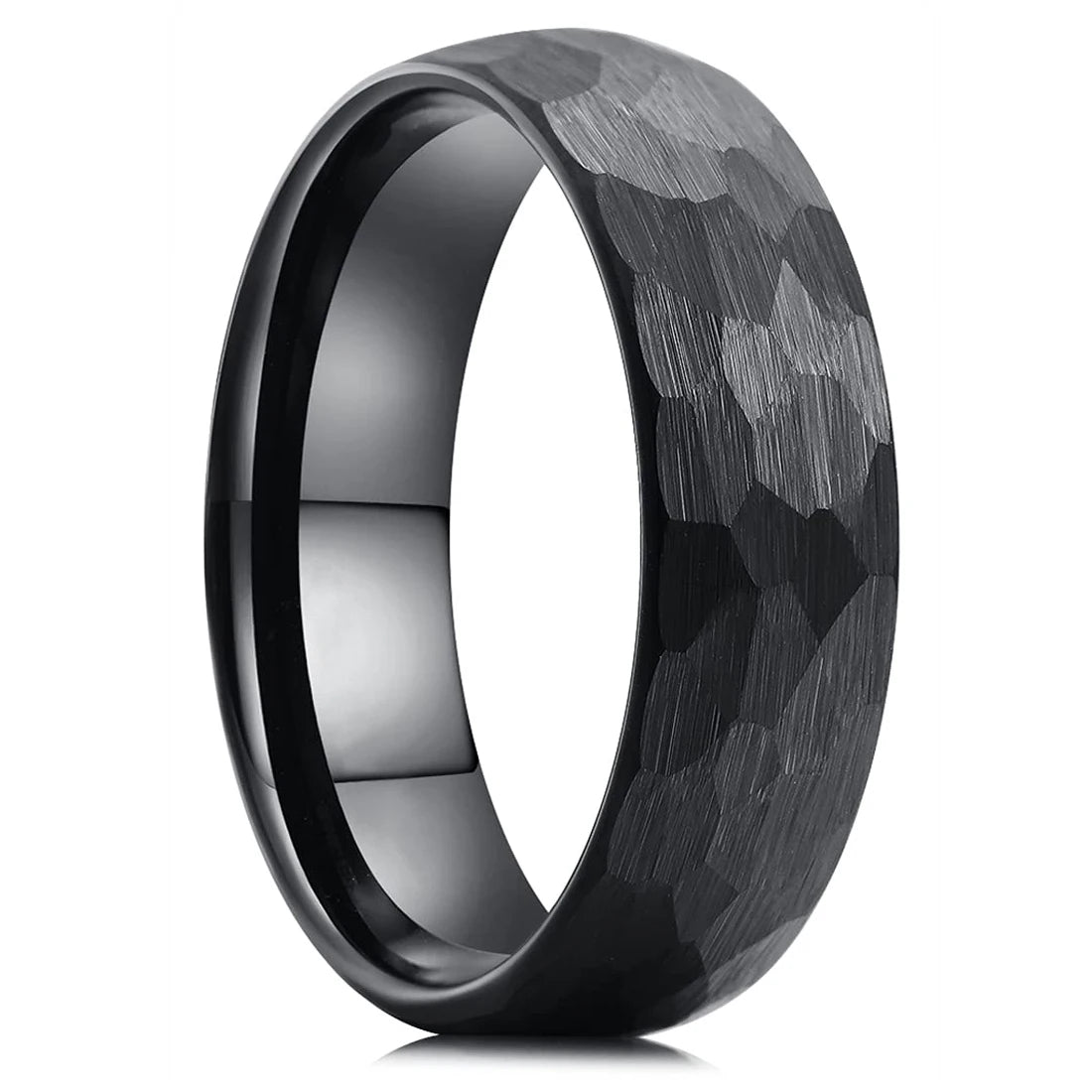 Quorix Hammered Multi-faceted Titanium Ring