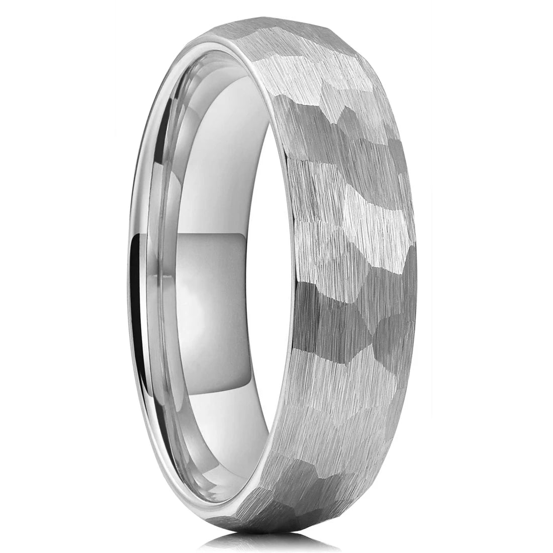 Quorix Hammered Multi-faceted Titanium Ring