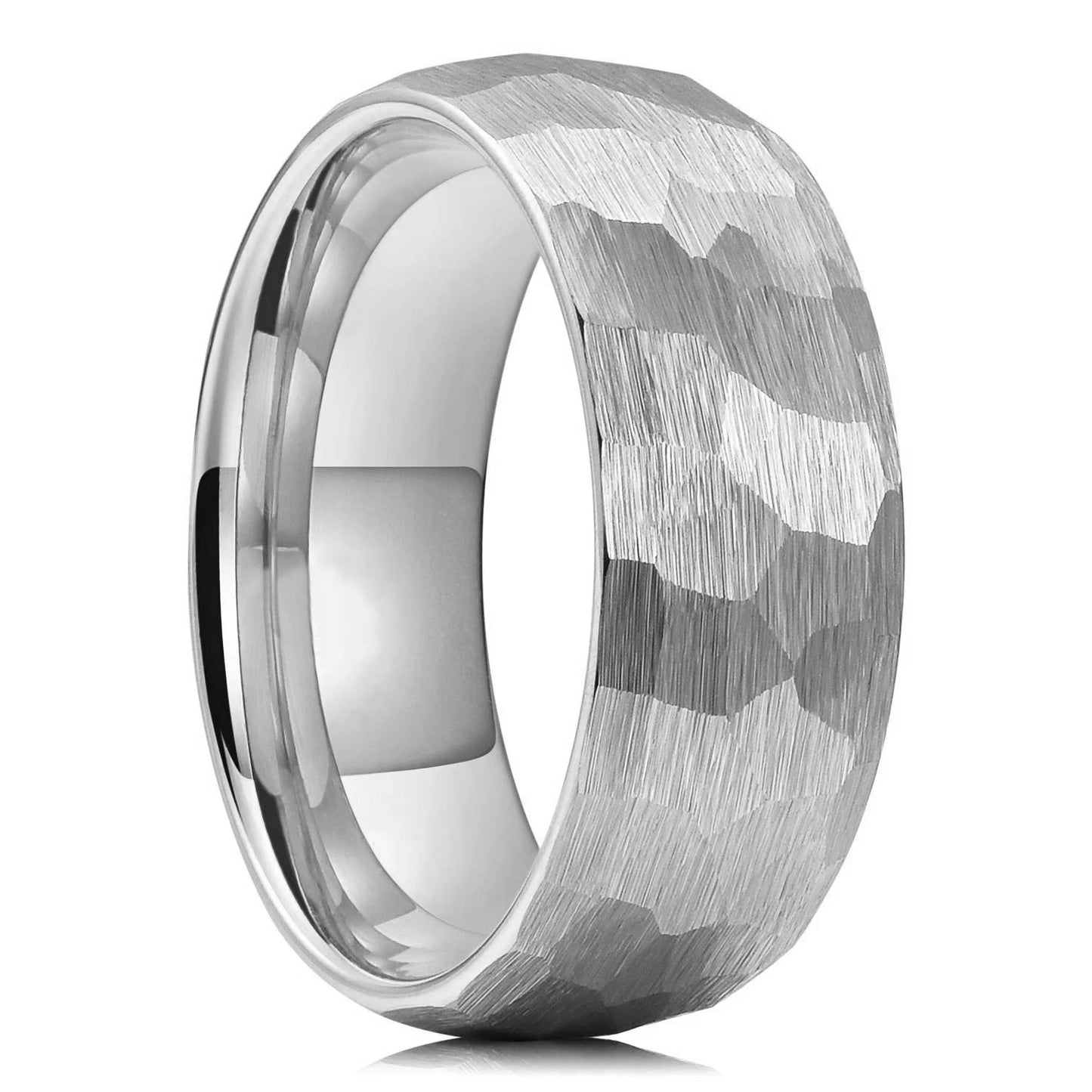 Quorix Hammered Multi-faceted Titanium Ring