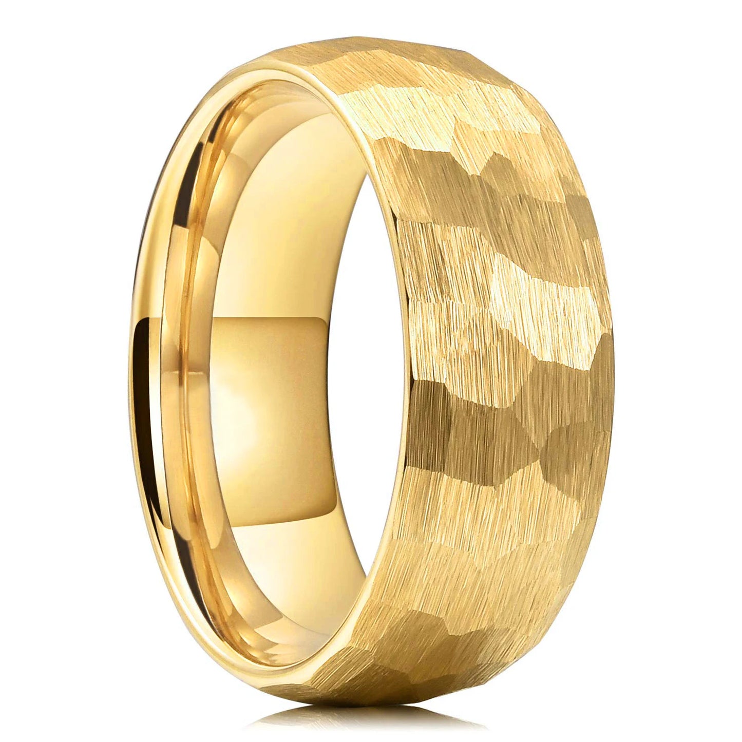 Quorix Hammered Multi-faceted Titanium Ring